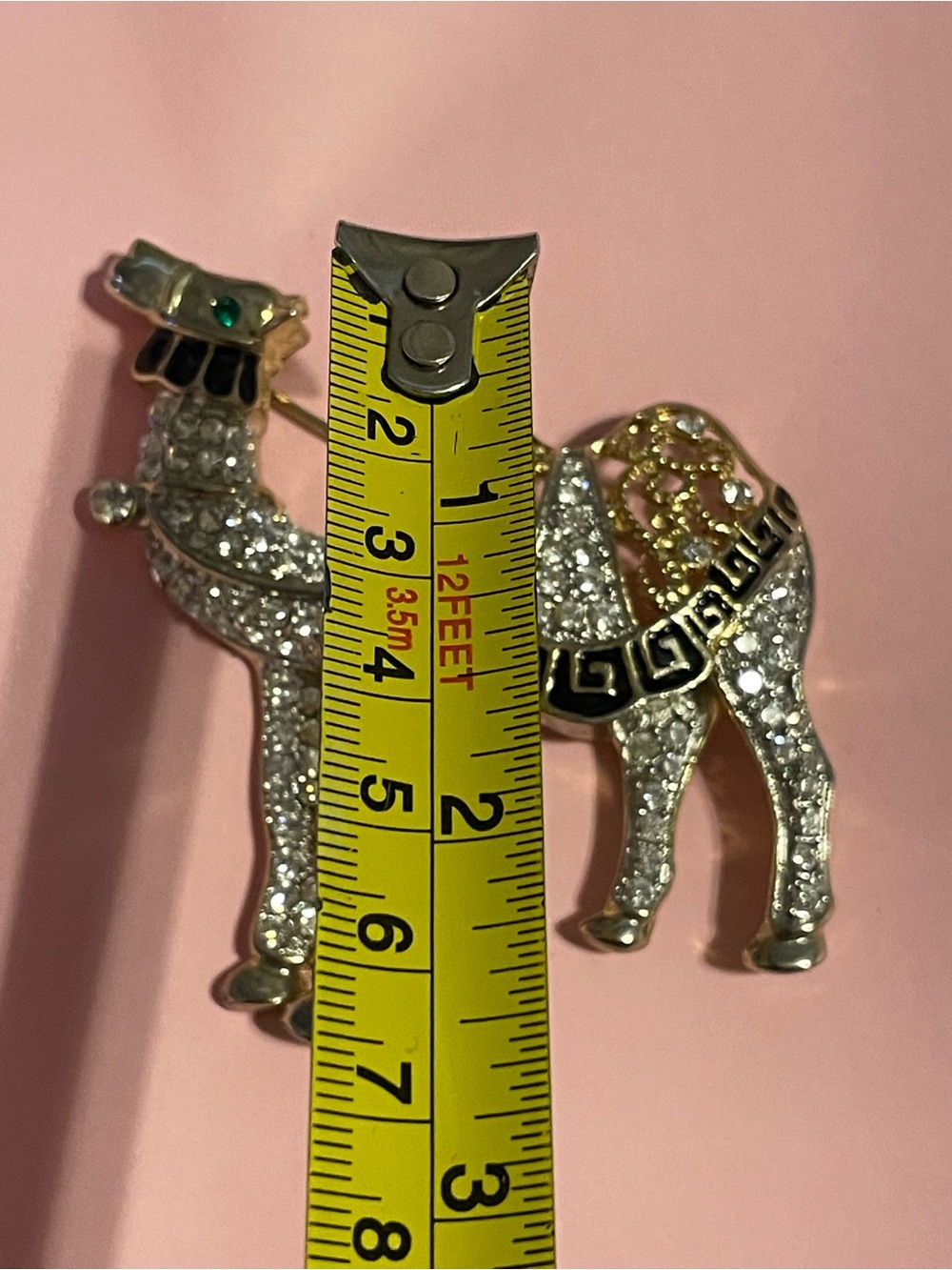 Statement Rhinestone Camel Gold Tone Brooch #9284 - Picture 4 of 5